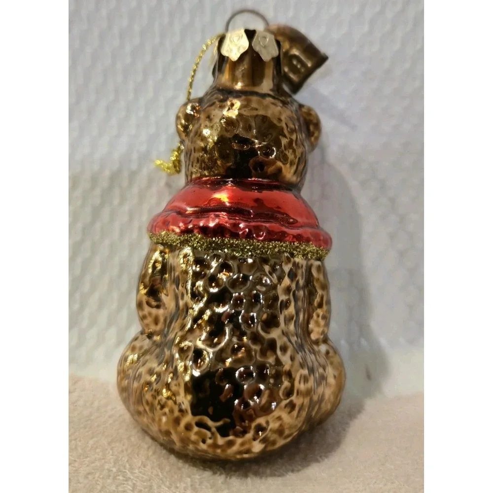 Thomas Pacconi Classics Teddy Bear Bunny Blown Glass Christmas Ornament Vintage